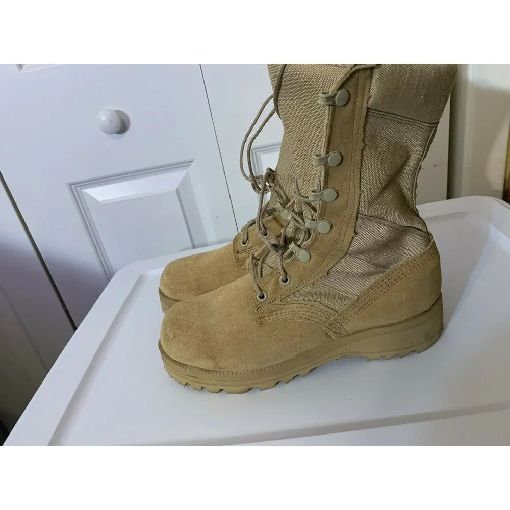 Vibram Men’s Sz 5W Desert Combat Work‎ Boots Tan
